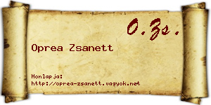 Oprea Zsanett névjegykártya